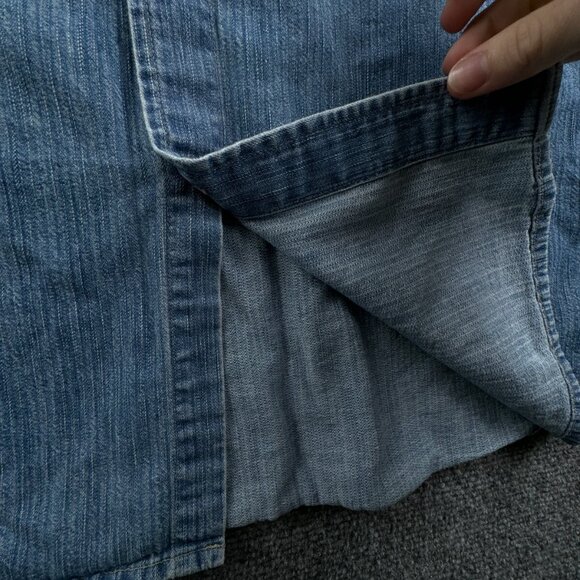 Think Pink Denim Men Long Sleeve Button Up Shirt Blue Size 100 (~XL) Pockets - Picture 12 of 13